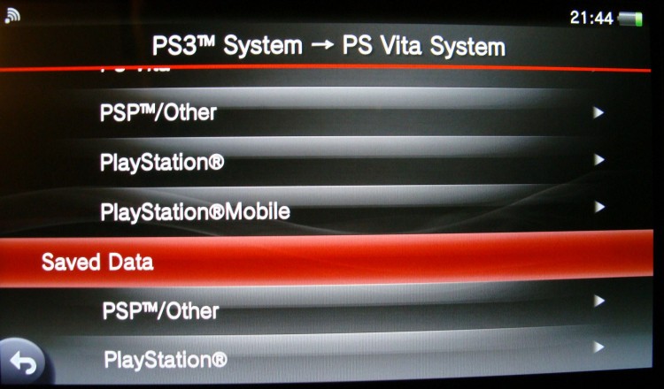 PS Vita data transfer