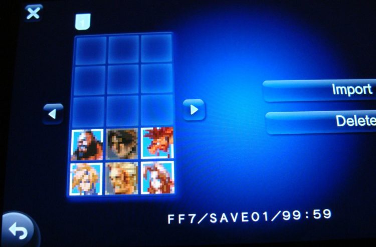 PS Vita FFVII load save