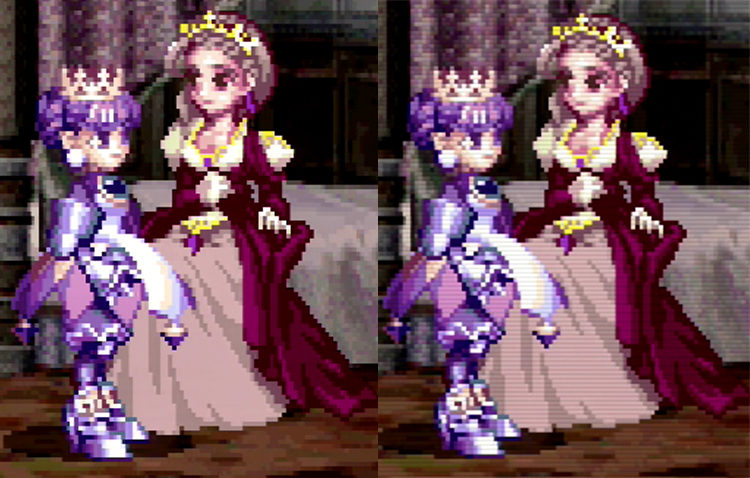 Princess Crown scanline comparison