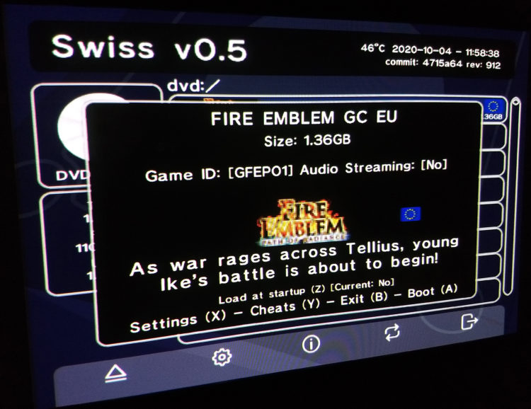 GameCube Swiss game details